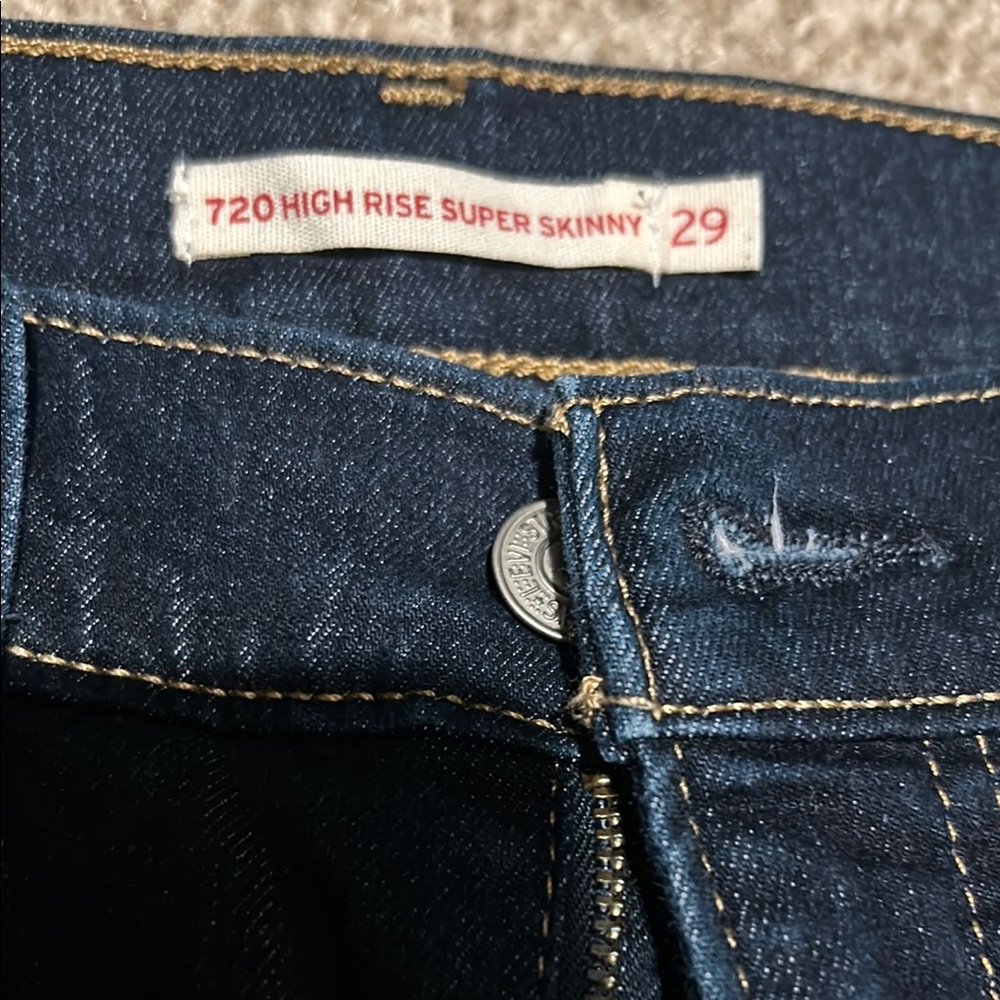 Levi's 720 High Rise Super Skinny Jeans - Dark Blue